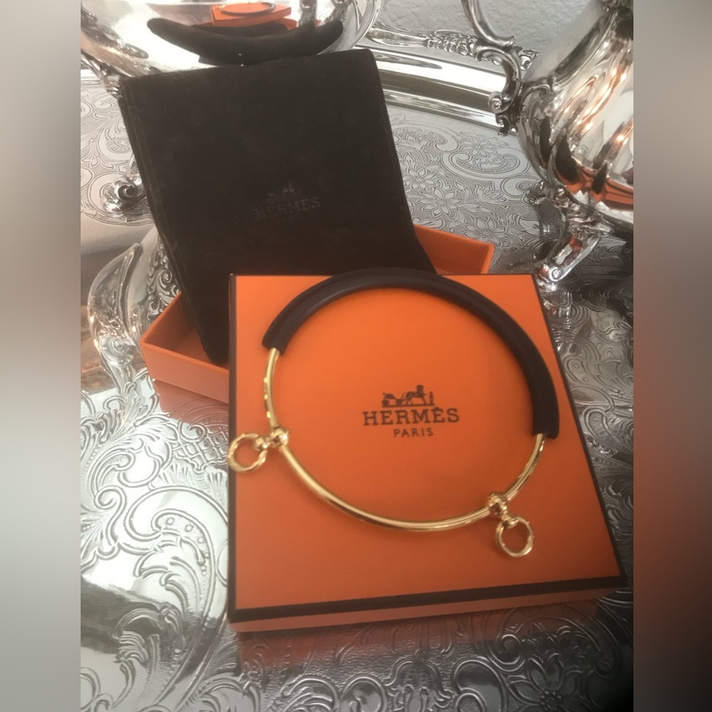Hermes Cuir Bracelet Black Leather